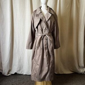 Vintage New York Harbor Thermolite Hooded‎ Trench Coat Paisley Liner 18